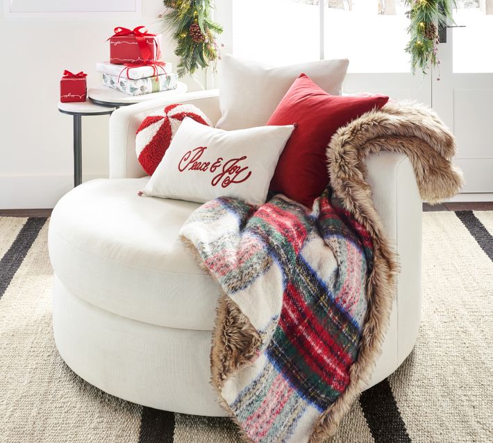 Cozy Teddy Faux Fur Orn-A-Mint Shaped Pillow | Pottery Barn