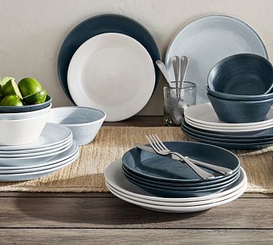 Larkin Outdoor Melamine Dinnerware Collection Pottery Barn