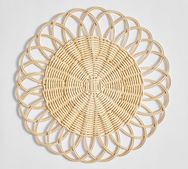 Open Weave Handwoven Rattan Charger | Pottery Barn