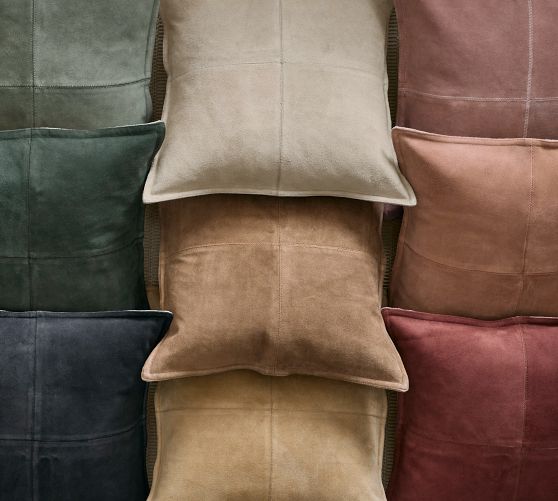 Pieced Suede Pillow