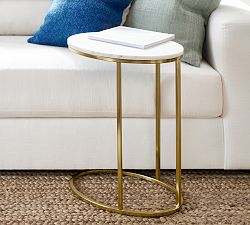 Delaney Oval Marble C-Table (19&quot;)