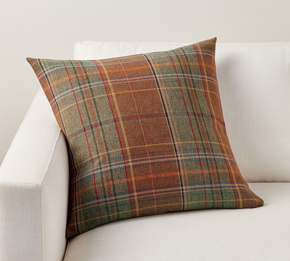 Pottery Barn Woodrow Plaid Pillow Cover + Down Alternative Insert