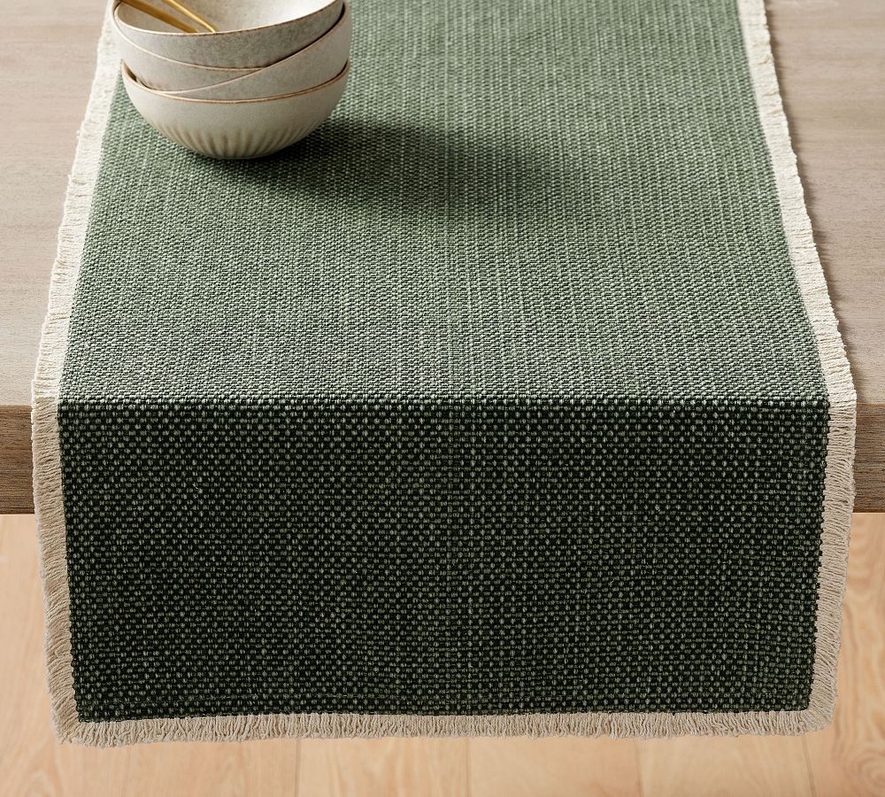 Mason Handwoven Cotton Fringe Table Runner
