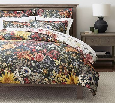 Laurel Reversible Percale Duvet Cover | Pottery Barn