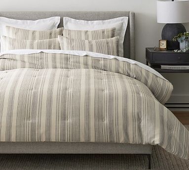 Pottery Barn Hawthorn popular Striped duvet king / cali king 2 shams