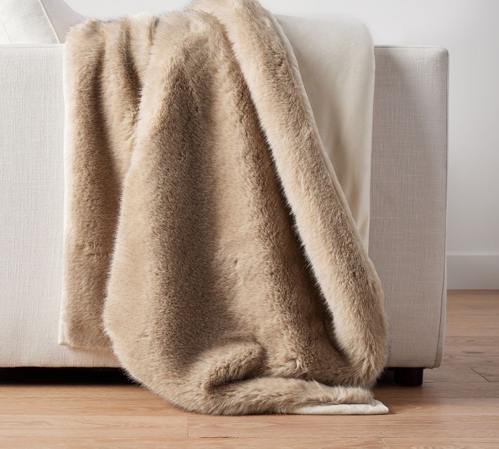 Faux Fur Mink Throw Pottery Barn