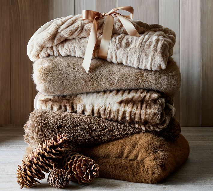 Pottery Barn Faux shops Fur Throw