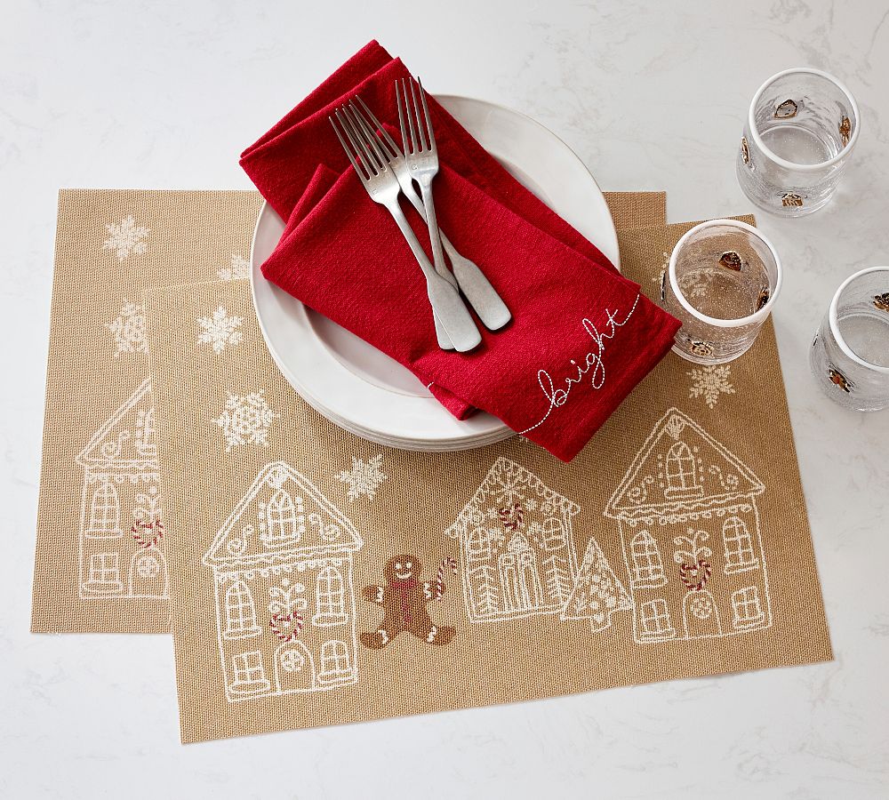 Chilewich Gingerbread Village Placemats 