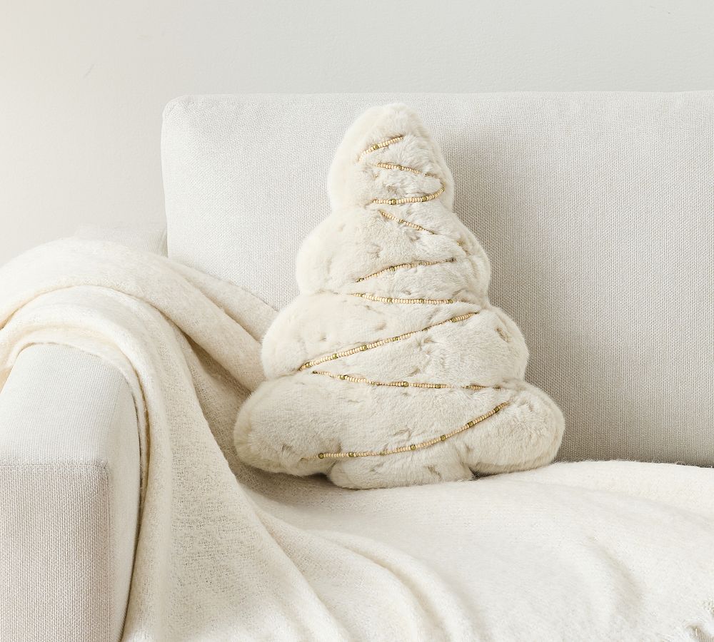 Tree Embellished Shaped Pillow Pottery Barn