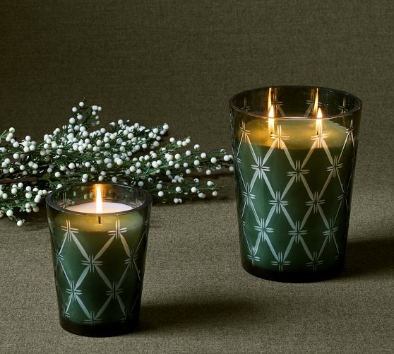 Star Cut Glass Candle - Aspen Pine