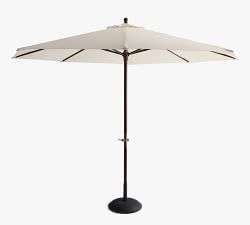 11' Round Outdoor Umbrella &ndash; Eucalyptus Frame&#8203;, More Wood Finishes Available