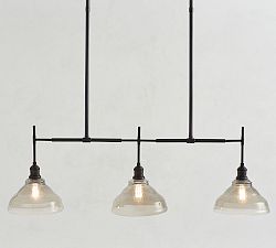 Vintage Glass Linear Chandelier (43&quot;)