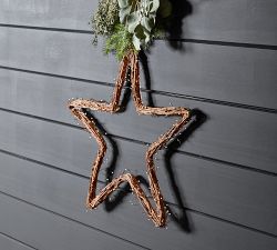 Handcrafted Rattan Stars with Twinkle Lights - Set of 2