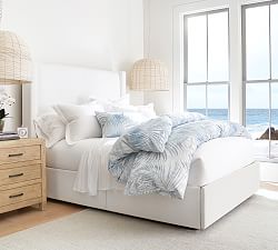 Harper Non Tufted Upholstered Storage Platform Bed Pottery Barn
