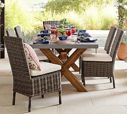 Abbott Concrete &amp; Acacia Outdoor Dining Table (84&quot;)