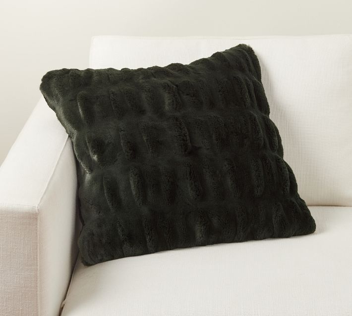 Faux fur ruched pillow hotsell