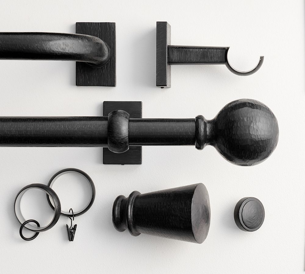 Cast Iron Black Curtain Hardware Collection