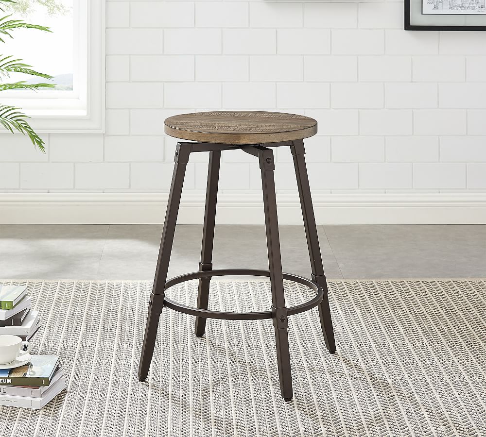 Lexa Reclaimed Wood Swivel Stool