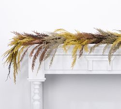 Faux Fall Grass Wreath &amp; Garland