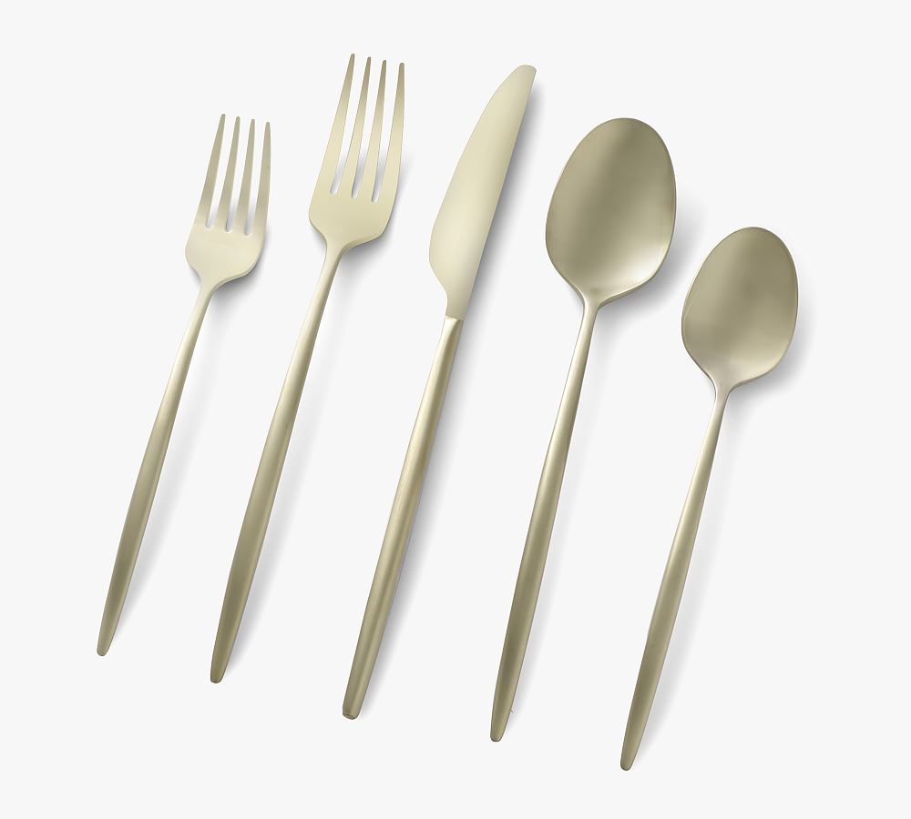 Gaze Stainless Steel 20-Piece Flatware Set Champagne Color