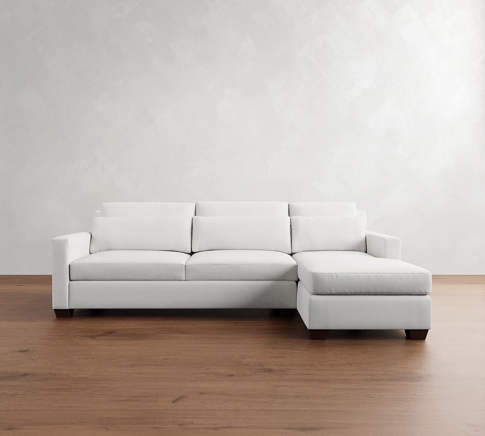 York Square Arm Deep Seat Chaise Sectional (84&quot;&ndash;115&quot;)