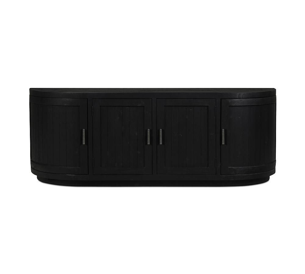 Cotogna Black Reclaimed Pine Wood Media Cabinet
