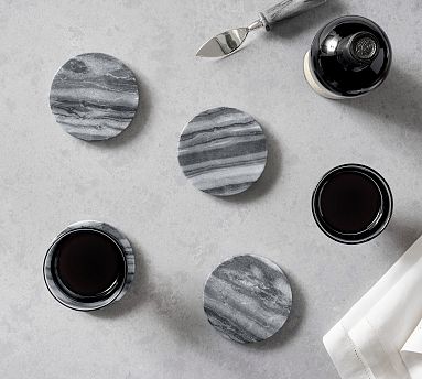 Coasters Set of 6 gray Marble⎪Bar tools⎪Kitchen essentials⎪Tabletop 2024 protection for your furniture