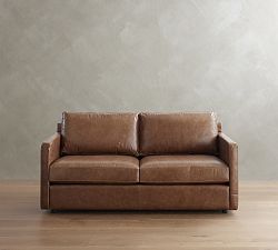 Pacifica Slim Arm Leather Sofa (69&quot;&ndash;90&quot;)