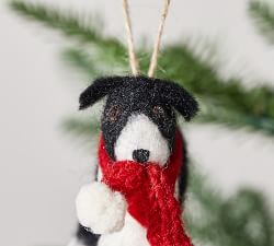 Felt Dog Ornaments - Set of 2