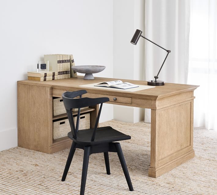 Livingston 72 Peninsula Desk with Drawers Seadrift Pottery Barn