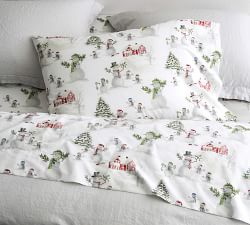 Snowman Percale Sheet Set