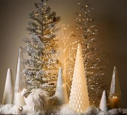 Lit Snowy Crystal Trees