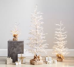 Lit Snowy Crystal Trees