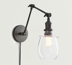 Petite Glass Plug-In Articulating Sconce (17'')