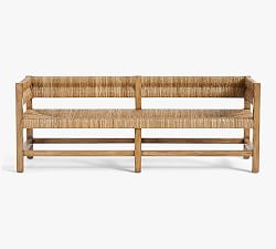 Malibu 64" Woven Bench, Honey