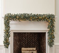 Tree Classics by Balsam Hill Lit Faux Grand Fir Wreath &amp; Garland With Clear Lights