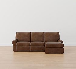 Turner Roll Arm Leather Power Reclining Chaise Sectional (105&quot;&ndash;117&quot;)