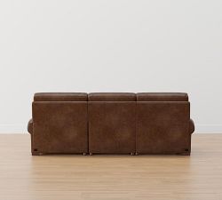 Turner Roll Arm Leather Power Reclining Chaise Sectional (105&quot;&ndash;117&quot;)