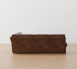 Turner Roll Arm Leather Power Reclining L-Shaped Chaise Sectional (147&quot;&ndash;160&quot;)