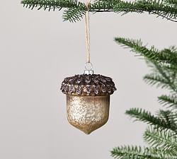 Handcrafted Mercury Glass Acorn Ornament - Set of 3