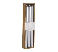 Unscented Silver Taper Candles - Set of 6