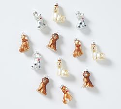 Mercury Glass Dog Ornaments - Set of 9