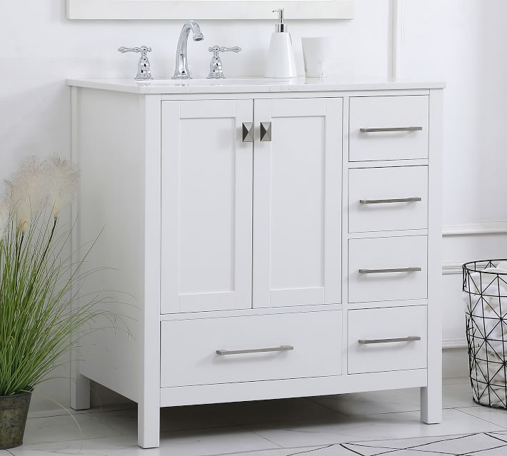 Riola 32 Single Sink Vanity Blue Pottery Barn