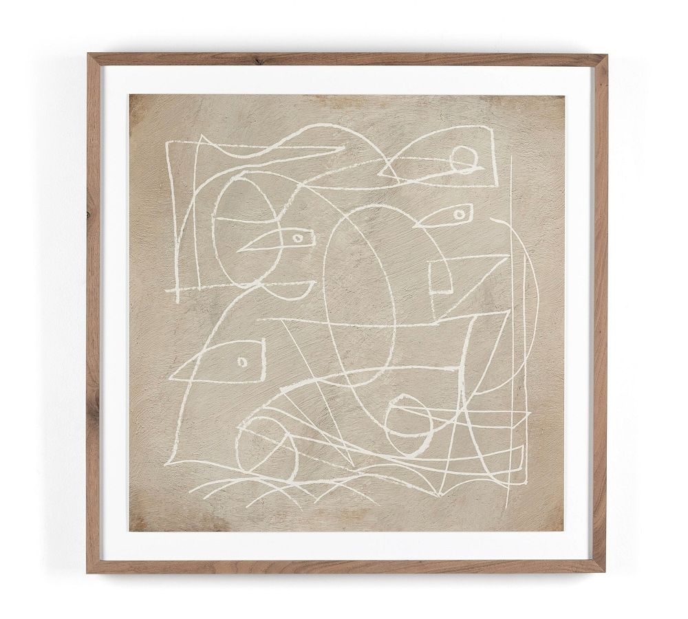 Abstract Monochromatic Walnut Framed Canvas Print, 32" x 32"