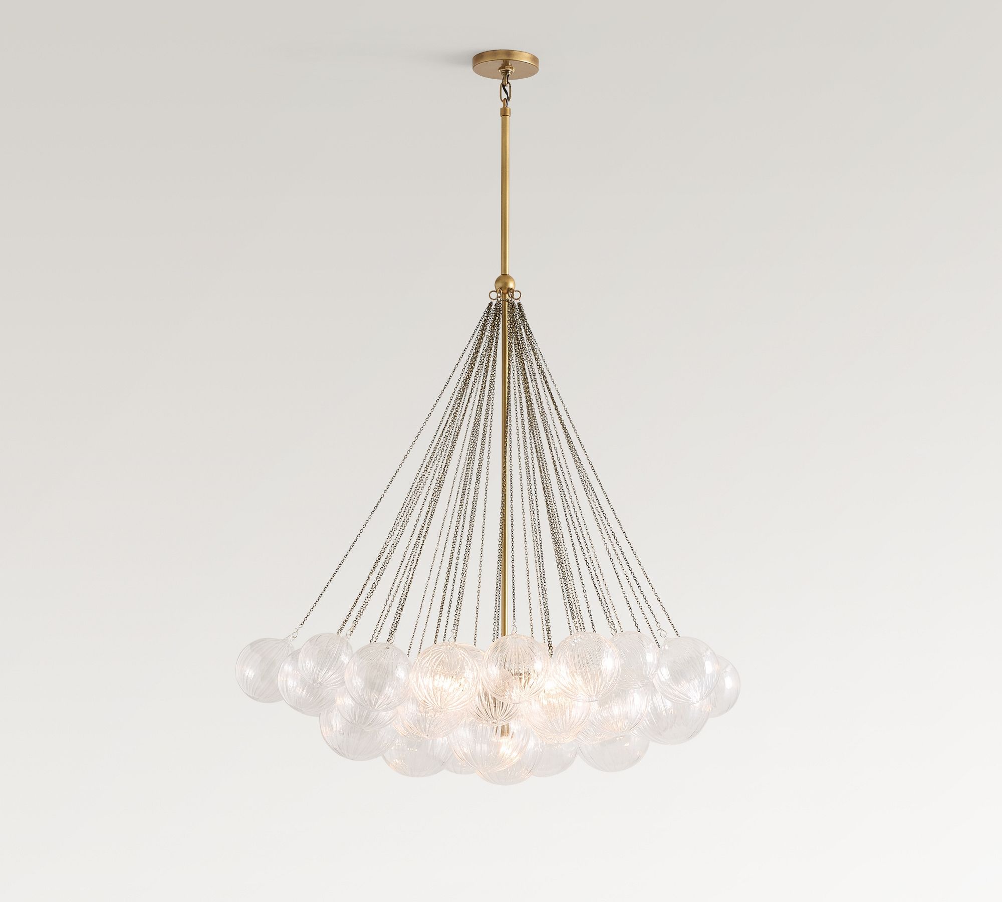 Alt image 1 for Cooper Glass Bubbled Round Chandelier (28")