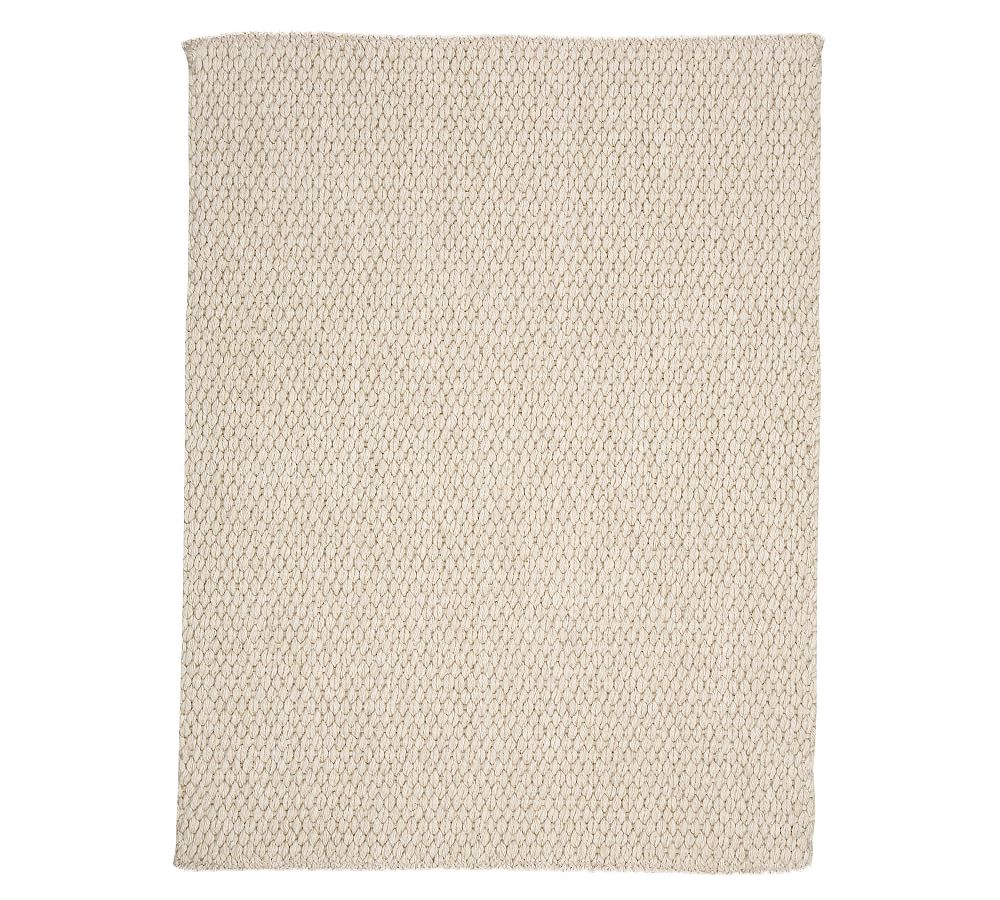 Handwoven Cream Wool and Synthetic Flatweave Rug, 3' x 5'