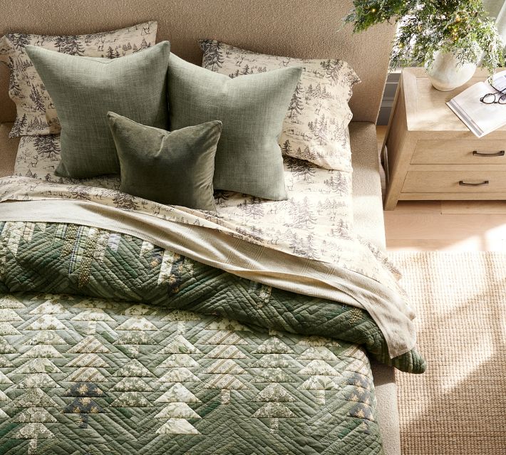 2024 Pottery Barn rustic Forest queen size duvet