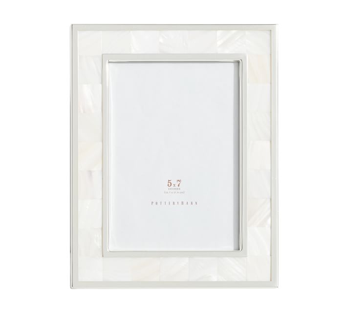 Pottery Barn Picture Frame Mother of Pearl and Silver Accents NIB DH526 deals