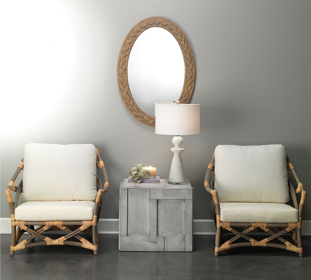 Claude Braided Seagrass Oval Wall Mirror