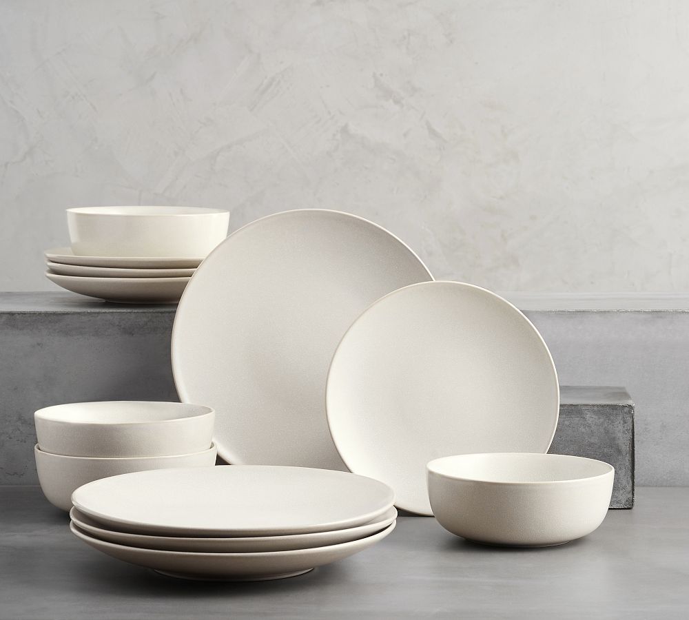 Mason Stoneware Dinnerware Sets (Ivory Matte - 12 piece)